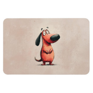Süße Cartoon-Hund-Skizzen-Illustration Magnet