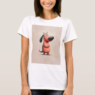Süße Cartoon-Hund-Skizzen-Illustration T-Shirt