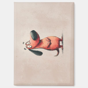 Süße Cartoon-Hund-Skizzenillustration Magnet