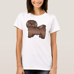 Süße Cartoon-Hunde-Illustration eines Chocolate Ha T-Shirt