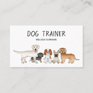 Süße Cartoon-Hunde-Illustration - Hundetrainer Visitenkarte