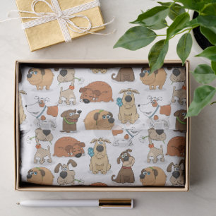 Süße Cartoon-Hunde-Muster – Lustiges Design für Hu Seidenpapier