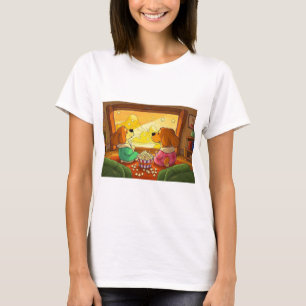 Süße Cartoon-Hunde Popcorn und Film T-Shirt