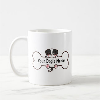 Süße Cartoon-Hundeknochen mit individuellem Namen Kaffeetasse