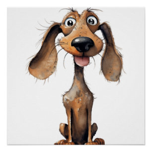 Süße Cartoon-Hunderassen-Kunstsammlung Poster