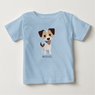 Süße Cartoon-Hundewelpen mit individuellem Namen f Baby T-shirt