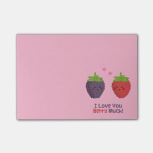 Süße Cartoon-I-Love-You-Berry-Much-Wortspiel Post-it Klebezettel