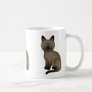 Süße Cartoon-Illustration einer braunen Tonkinese- Tasse