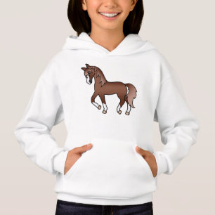 Süße Cartoon-Illustration eines kastanienbraunen T Hoodie