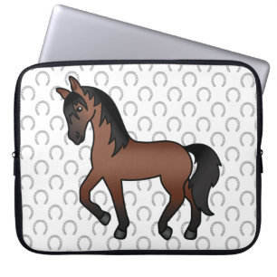 Süße Cartoon-Illustration eines kastanienbraunen T Laptopschutzhülle