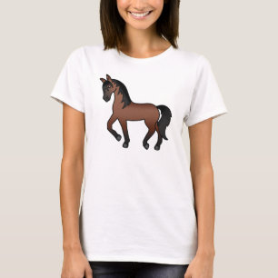 Süße Cartoon-Illustration eines kastanienbraunen T T-Shirt