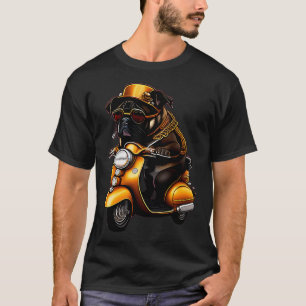 Süße Cartoon-Illustration eines Mops-Hundes auf ei T-Shirt