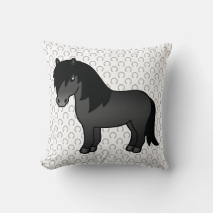 Süße Cartoon-Illustration eines schwarzen Shetland Kissen