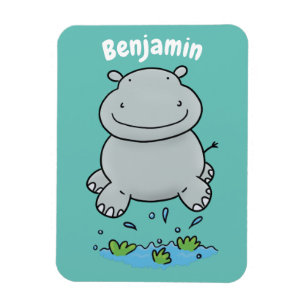 Süße Cartoon-Illustration eines springenden Flussp Magnet