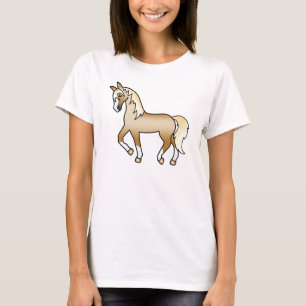 Süße Cartoon-Illustration eines trabenden Palomino T-Shirt