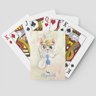 Süße Cartoon-Katze, Bokeh-Personalisiert Spielkarten