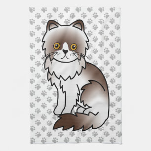 Süße Cartoon-Katze Chocolate Bi-Color Perser Geschirrtuch