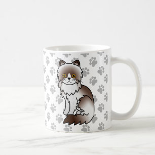 Süße Cartoon-Katze Chocolate Bi-Color Perser Kaffeetasse