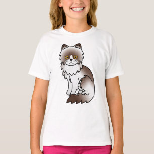Süße Cartoon-Katze Chocolate Bi-Color Perser T-Shirt