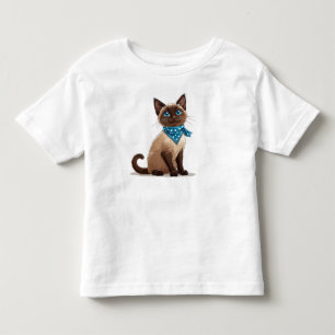 Süße Cartoon-Katze der siamesischen Rasse Kleinkind T-shirt