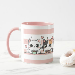 Süße Cartoon-Katze Kaffee-Liebhaber-Tasse Tasse