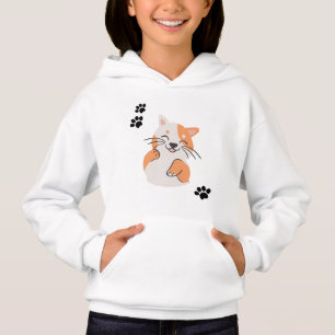 Süße Cartoon-Katze Mädchen Kapuzenpullover Hoodie