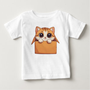 Süße Cartoon-Katze mit großen Augen Baby T-shirt