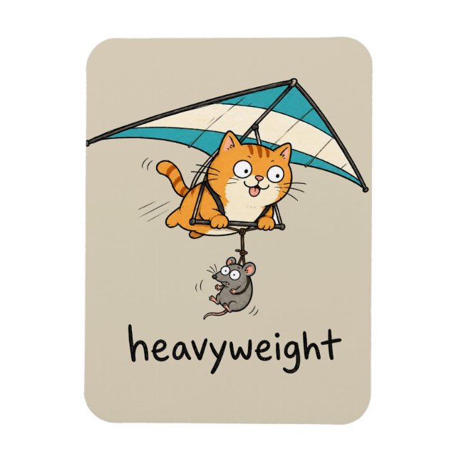 Süße Cartoon-Katze Pun Design Magnet (Vertikal)