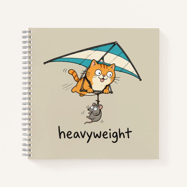 Süße Cartoon-Katze Pun Design Notizbuch (Vorderseite)