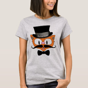Süße Cartoon-Katze Señor Gato Schnurrbart T-Shirt
