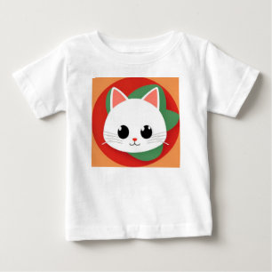 Süße Cartoon-Katzen-Gesicht mit mutigem Grafikdesi Baby T-shirt