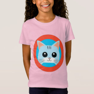 Süße Cartoon-Katzen-Gesicht T-Shirt