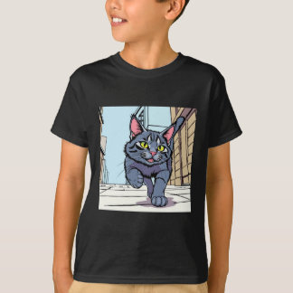 Süße Cartoon-Katzen-Kunst-Grafik-T-Shirt für Kinde T-Shirt