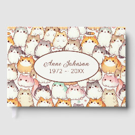Süße Cartoon-Katzen-Sammlung mit Herzen Gästebuch