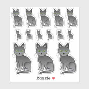 Süße Cartoon-Katzenillustrationen der russischen B Aufkleber
