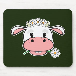 Süße Cartoon-Kuh   Kawaii Bauernhoftier-Mauspad Mousepad