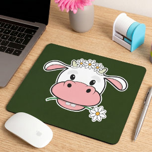 Süße Cartoon-Kuh Kawaii Bauernhoftier-Mauspad Mousepad
