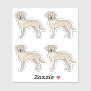 Süße Cartoon-Labrador-Retriever-Hundekunst in Crem Aufkleber