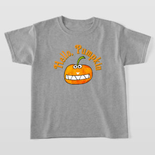 Süße Cartoon lächelnde Hallo Kürbis Herbst T-Shirt