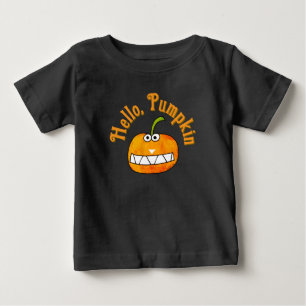 Süße Cartoon lächelnder Hallo Kürbis Herbst Baby T-shirt