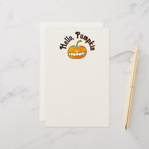 Süße Cartoon lächelnder Hallo Kürbis Herbst Briefpapier