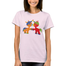 Süße Cartoon-LGBTQIA-Einhörner Damen T-Shirt