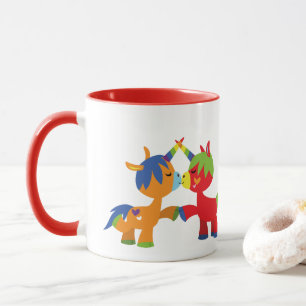 Süße Cartoon-LGBTQIA-Einhörner-Tasse Tasse
