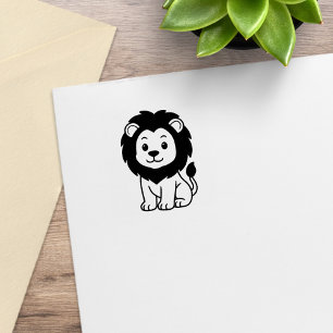 Süße Cartoon-Löwe 1x1 Gummistempel