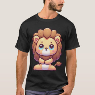 Süße Cartoon-Löwe in Yoga-Pose Familie T-Shirt