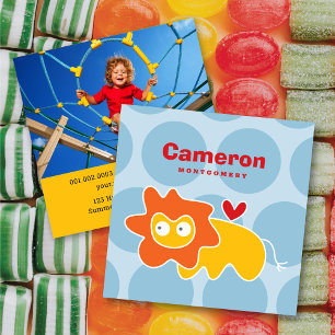 Süße Cartoon-Löwen-Kind-Profilfoto-Anrufkarte Quadratische Visitenkarte