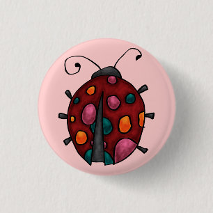 Süße Cartoon-Marienkäfer Button