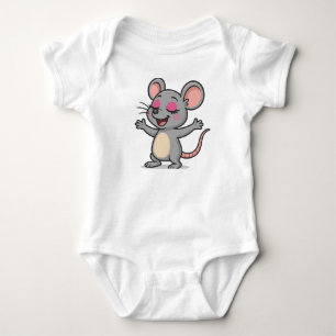 Süße Cartoon-Maus beim Schminken Baby Strampler
