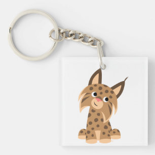 Süße Cartoon- neckische Luchs-Acryl-Schlüsselanhän Schlüsselanhänger
