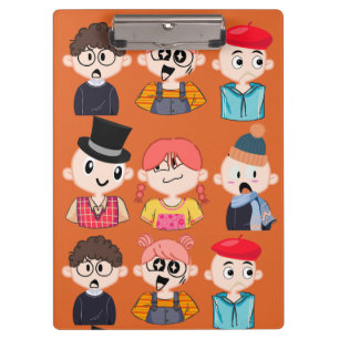 Süße Cartoon-Nerds- und Geeks-Brillen-Muster Klemmbrett